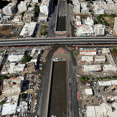 Road corridor survey of Jeddah flooded intersection (2015)